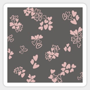 Hand-Drawn Hearts Pink Sticker